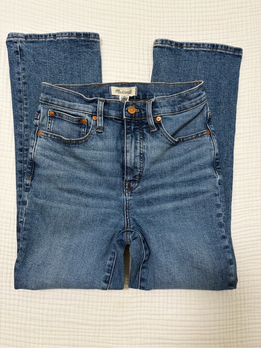 Madewell Cali Demi-Boot Denim Blue Jeans in Glenside Wash Size 26 NG351